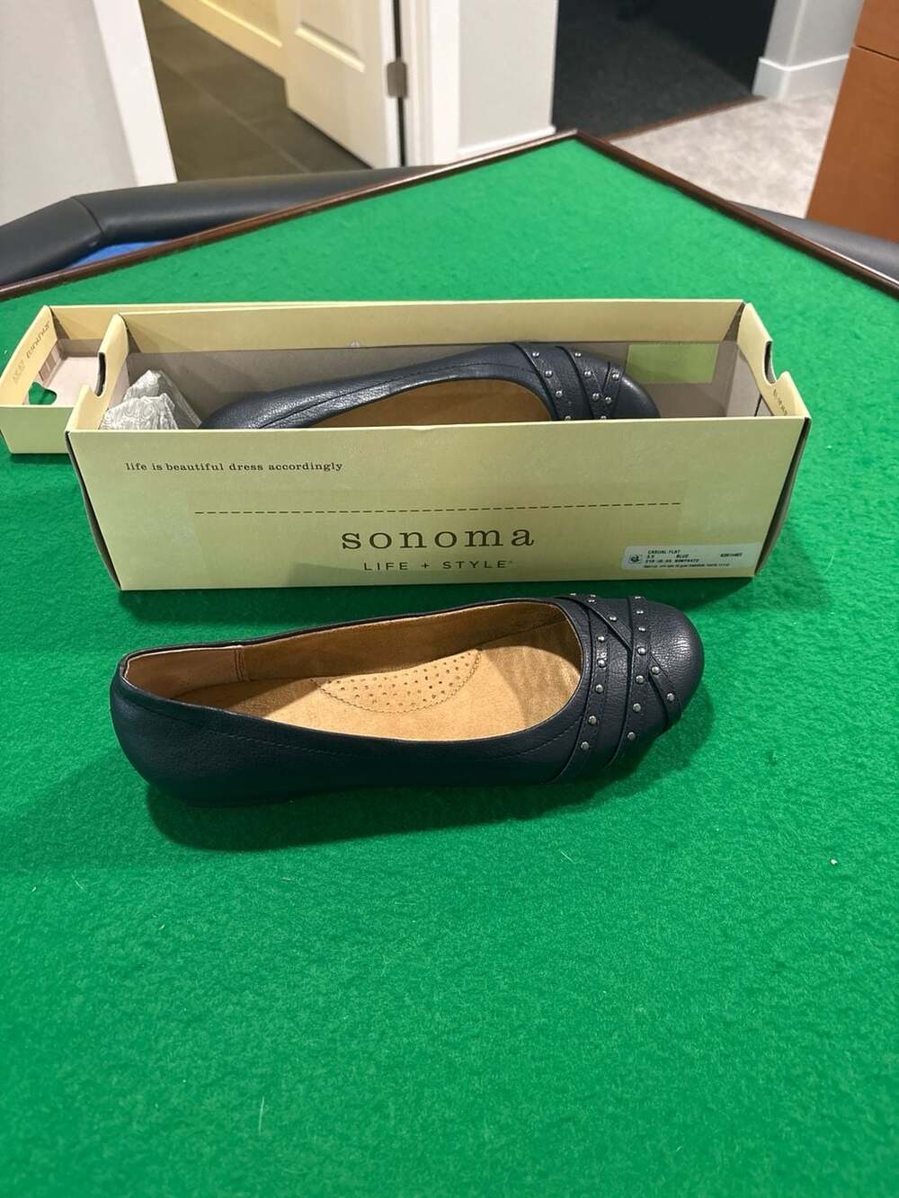 Sonoma Goods for Life Navy Women's Casual Studded Ballet Flats